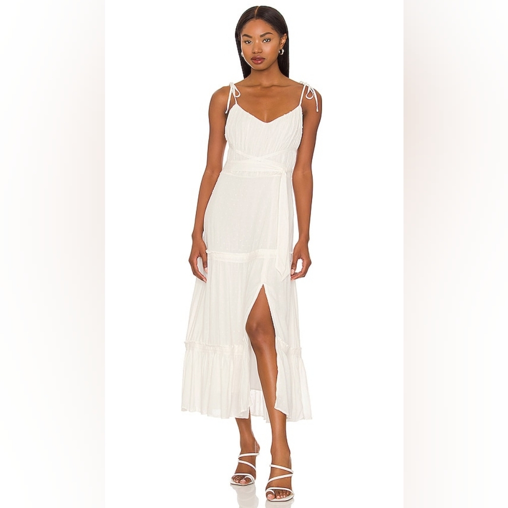 PAIGE Inesa White Midi Dress